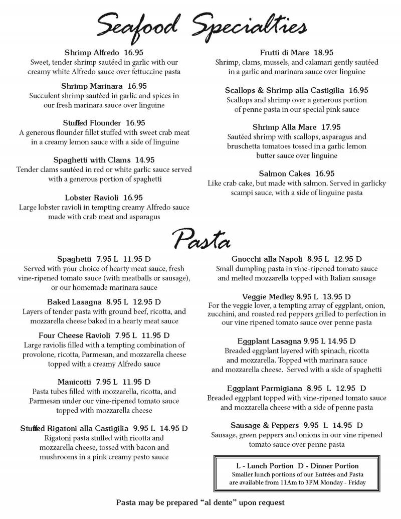 Castiglia's Italian Restaurant & Pizzeria